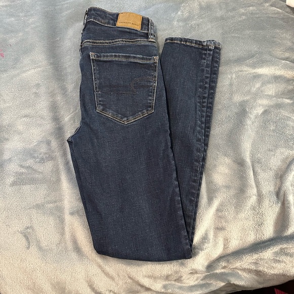 American Eagle Super Hi-Rise Jegging Dark Wash Size 0 Regular - Picture 6 of 12